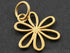 24K Gold Vermeil Over Sterling Silver 6 Petals Flower Charm -- VM/CH4/CR26